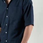 پیراهن آستین کوتاه تک جیب کد 0867603