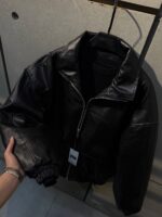 کاپشن چرم جیبدار کد 0723803 - Image 3